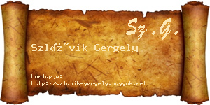 Szlávik Gergely névjegykártya